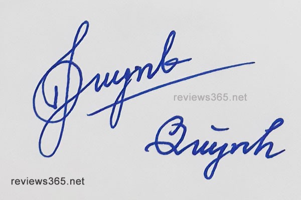 Mẫu chữ ký đẹp - chữ ký phong thủy - hướng dẫn ký tên bay bổng - chữ ký Quỳnh - chữ ký tên Quỳnh