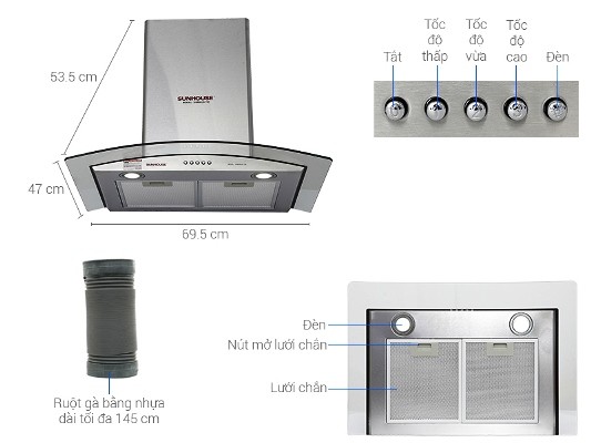 Máy hút mùi Sunhouse có tốt không? Top 5 Máy hút mùi Sunhouse tốt nhất