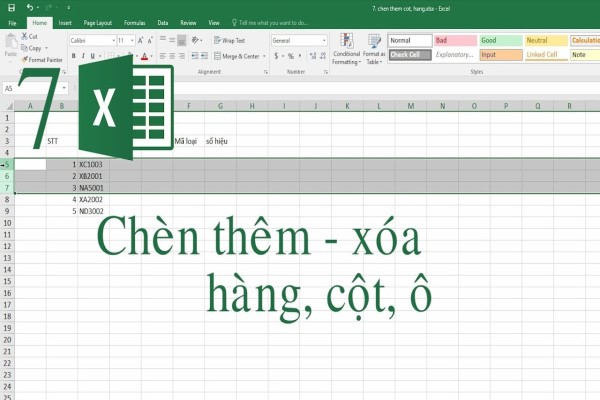 Cách xoá hàng, cột, thêm cột trong Excel chuẩn nhất