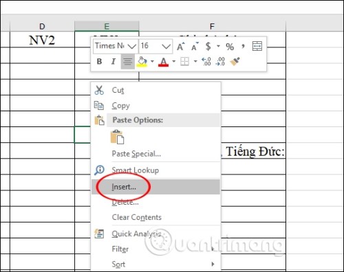 Cách xoá hàng, cột, thêm cột  trong Excel cho người mới bắt đầu