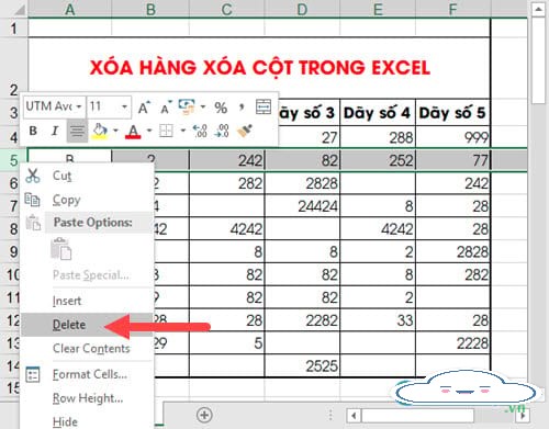 Cách xoá hàng, cột, thêm cột  trong Excel cho người mới bắt đầu