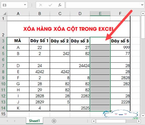 Cách xoá hàng, cột, thêm cột  trong Excel cho người mới bắt đầu